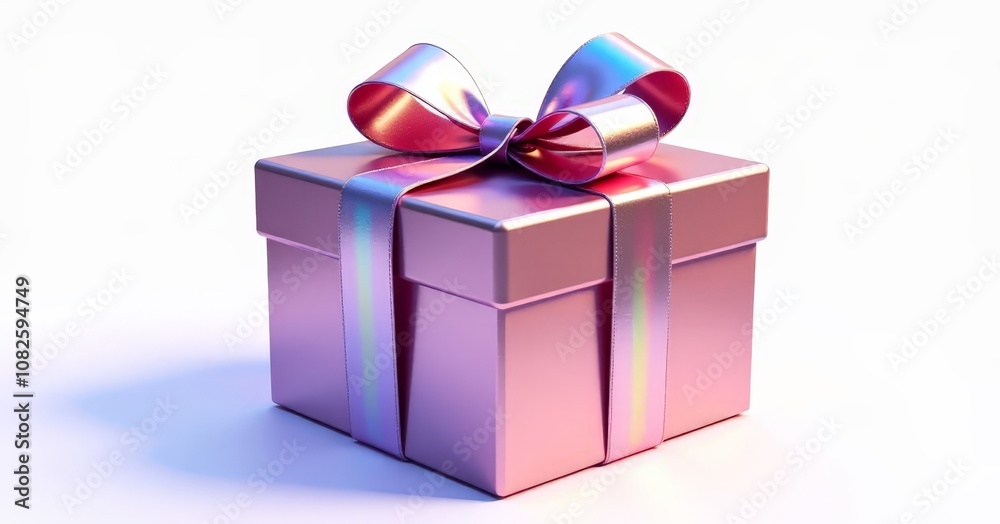 Stunning 3D Gift Box Glossy Finish Holographic Ribbon Eco Friendly Packaging Stunning 3D Gift Box Glossy Finish Holographic Ribbon Eco Friendly Packaging