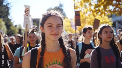 Youth marching for climate action and environmental justice