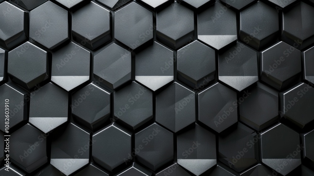 Geometric wallpaper with a repeating pattern of interconnected hexagons