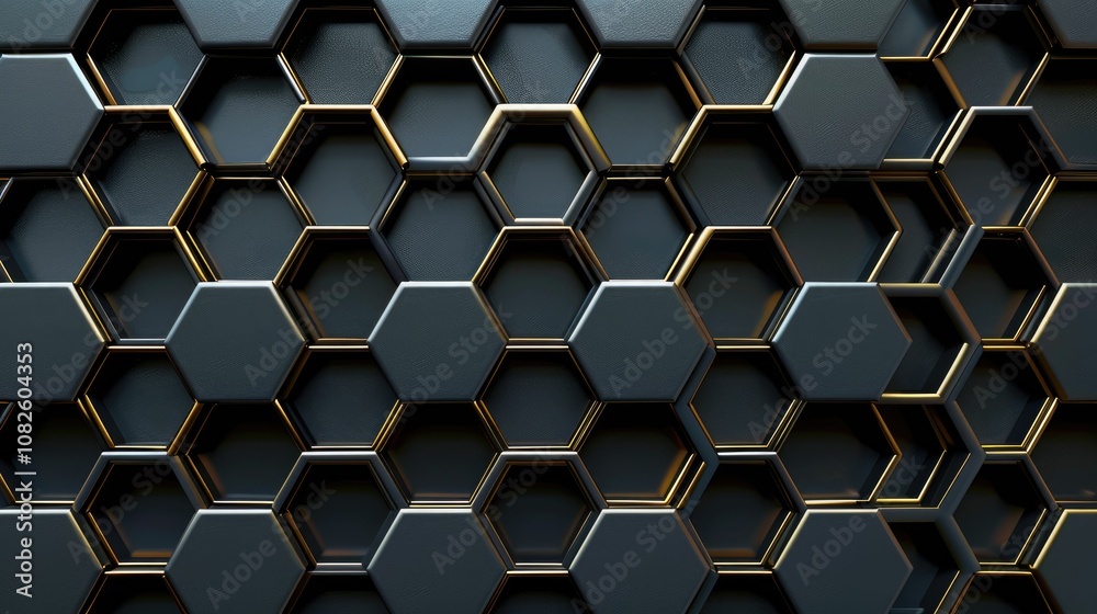 Geometric wallpaper with a repeating pattern of interconnected hexagons Geometric wallpaper with a repeating pattern of interconnected hexagons