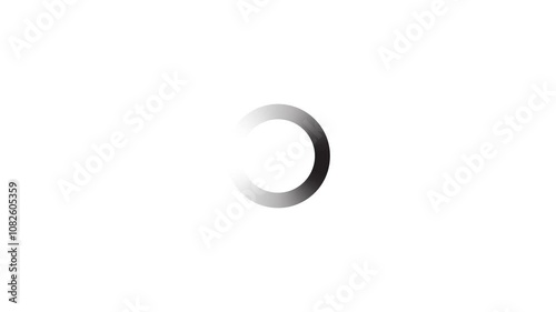 Fading blue circle loading icon loop out animation with black background