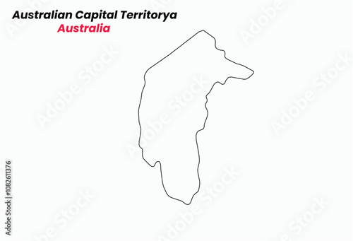 Map of Australian Capital Territory, Map of Australian Capital Territory with an outline, Map of Australia state Australian Capital Territory Vector Illustration, Australia.

