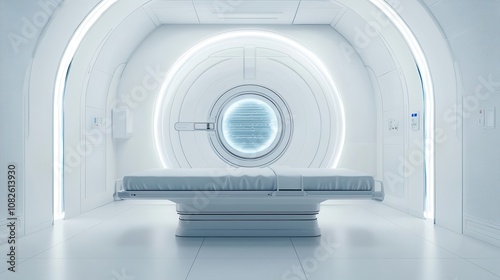 Wallpaper Mural Scifi medical technology, futuristic hospital room, holograms, 3D illustration Torontodigital.ca