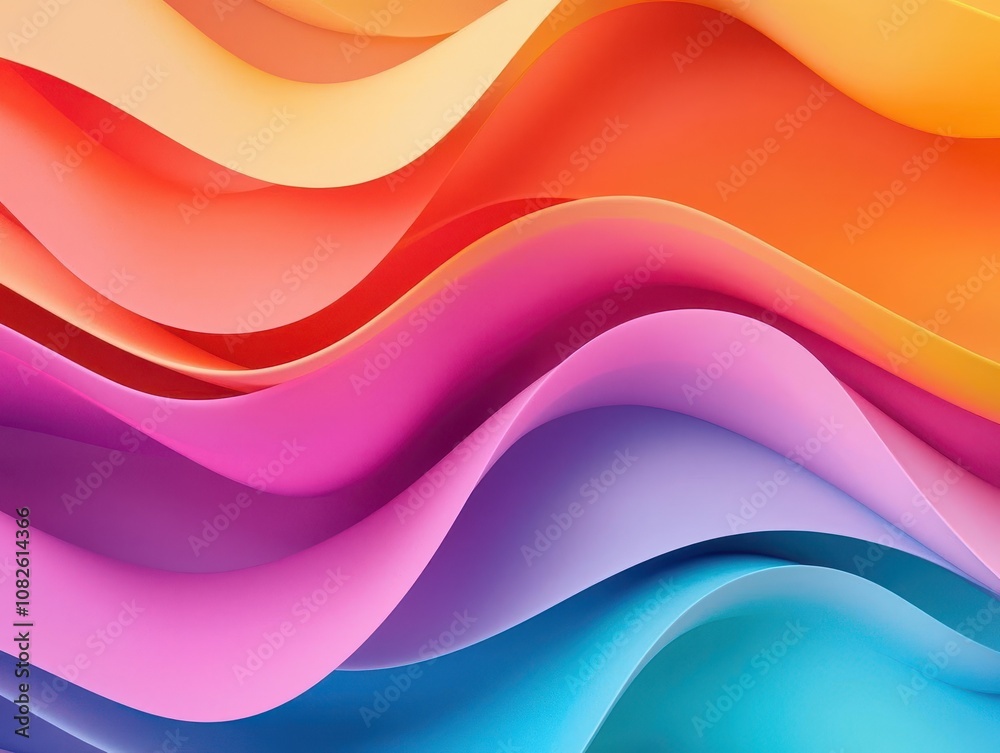 Fototapeta premium Digital abstract shapes, glowing neon lights, geometric pattern, 3D illustration