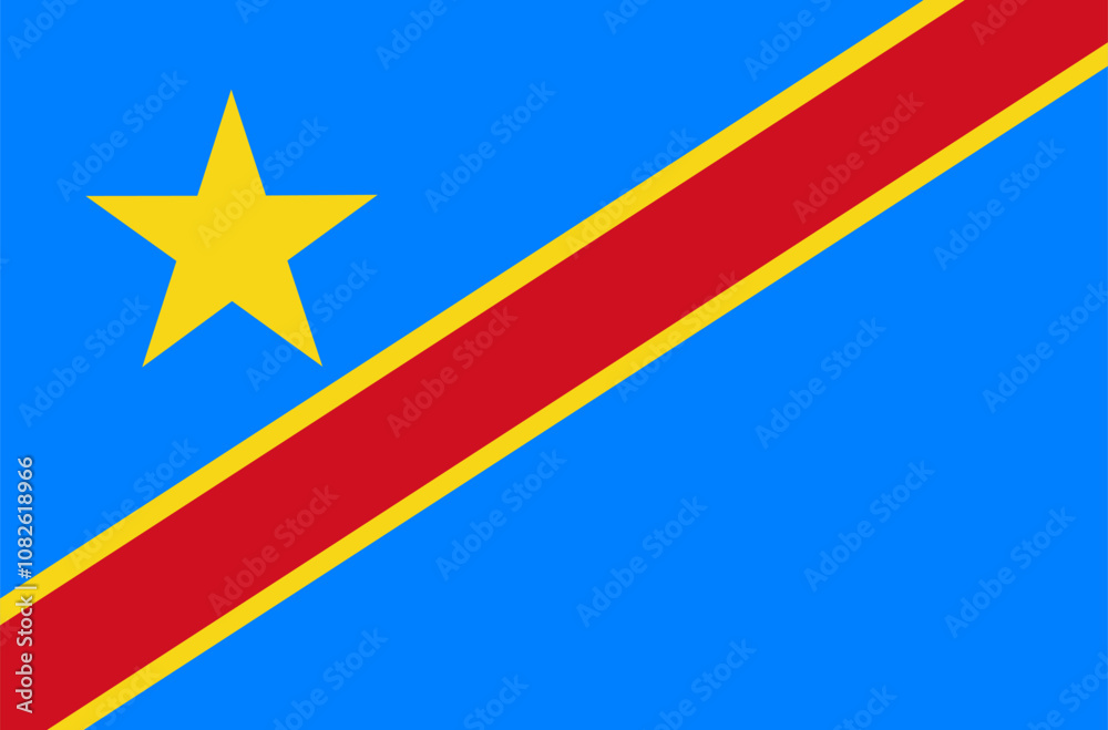 flag of republic democratic congo flag of republic democratic congo