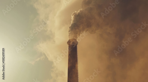 Industrial chimney polluting the area