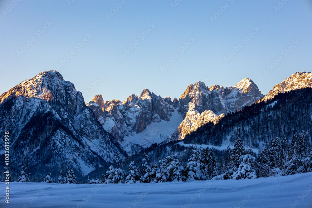Cold morning in the heart of Julian Alps