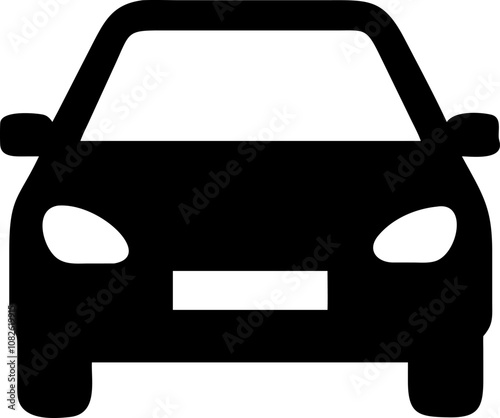 car icon vector silhouette isolated on a white background 