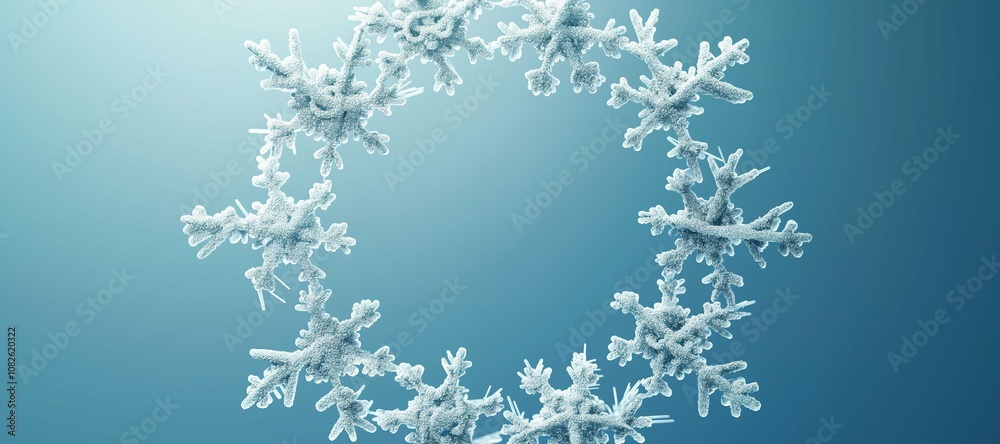 Naklejka premium snow ice flower circle background, frozen 5