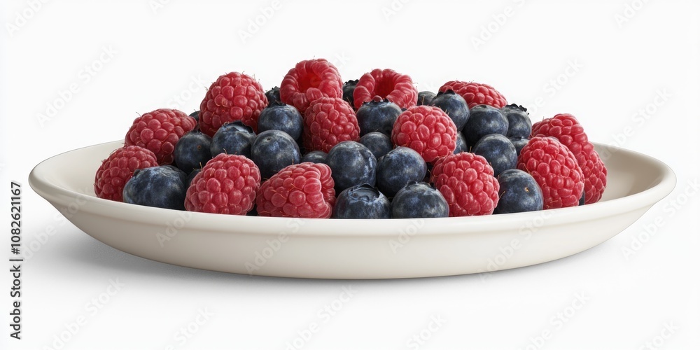 Fruit bowl with blueberries and raspberries Fruit bowl with blueberries and raspberries