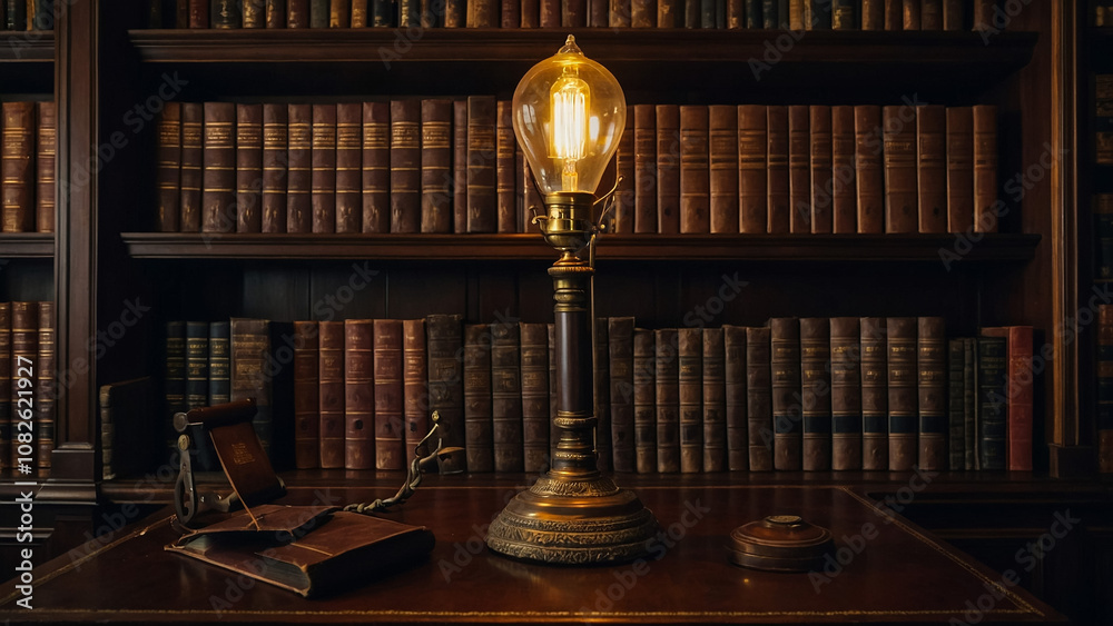 Reading room in old library. Globe Reading room in old library. Globe