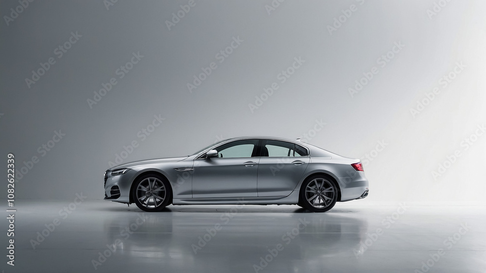 White Premium sports sedan. 3D illustration. White Premium sports sedan. 3D illustration.