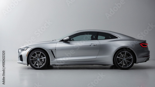 White Premium sports sedan. 3D illustration.