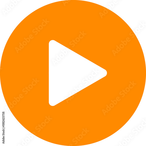 Orange Circle Play Button Icon Png