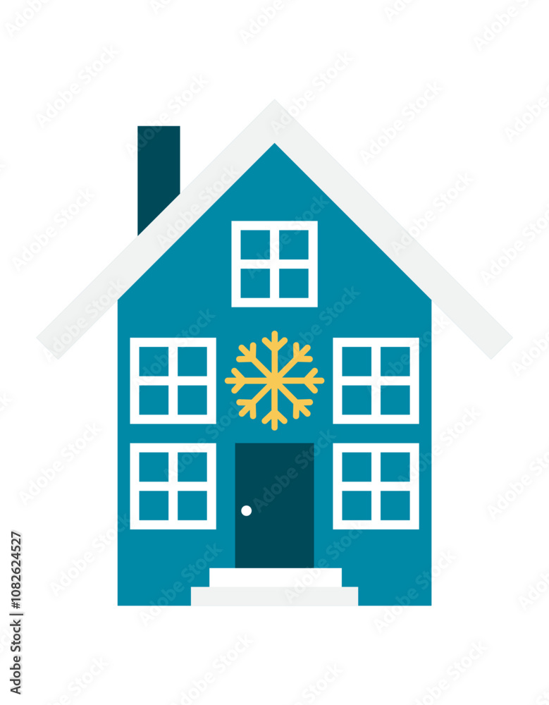 House flat illustration, simple house vector