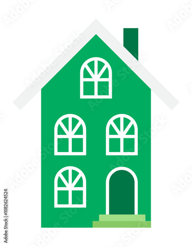 House flat illustration, simple house vector