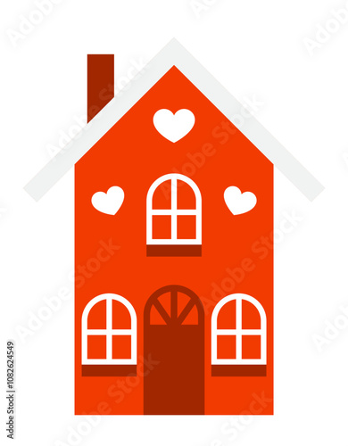 House flat illustration, simple house vector