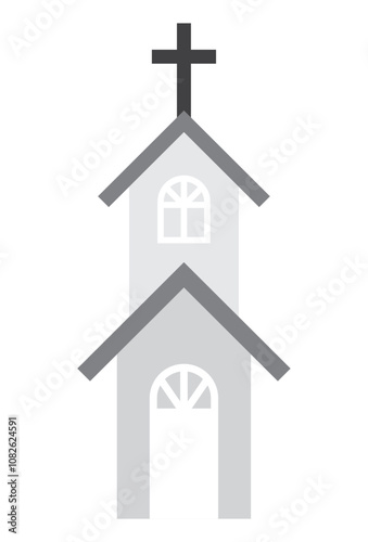 Church flat illustration, simple church vector 