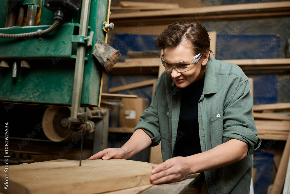 A skilled carpenter attentively shapes wood with precision tools in a lively workshop environment. A skilled carpenter attentively shapes wood with precision tools in a lively workshop environment.