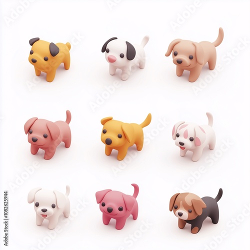 Wallpaper Mural 3D clay puppy icon set 06 Torontodigital.ca