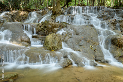 Pha Tad Waterfall Kanchanaburi, Thailand.