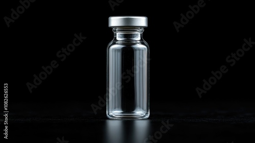 Vial of Medical Bottle with a Checkered Background