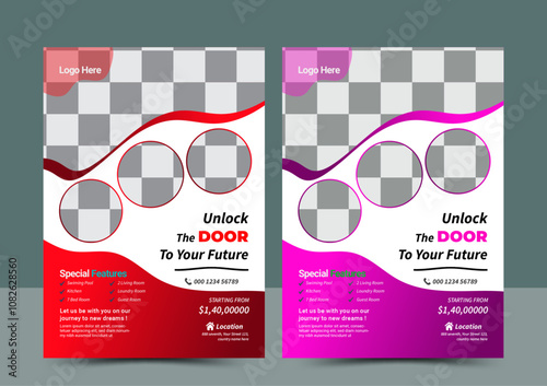 Real estate flyer design template