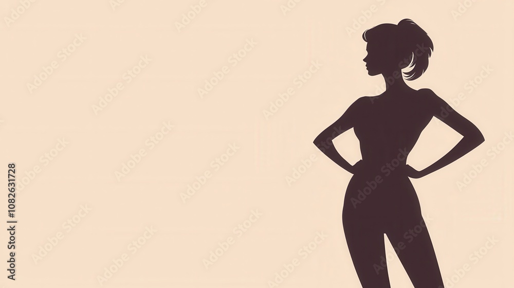 Fototapeta premium Empowering women silhouette artistic expression gender equality focus inspirational background side view women empowerment concept