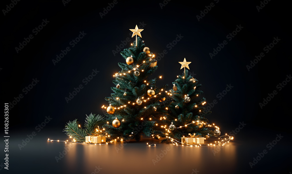 Christmas and New Year designs with festive ornaments, golden snowflakes, cozy wreaths, and sparkling holiday accents for wallpaper and greeting cards Christmas and New Year designs with festive ornaments, golden snowflakes, cozy wreaths, and sparkling holiday accents for wallpaper and greeting cards