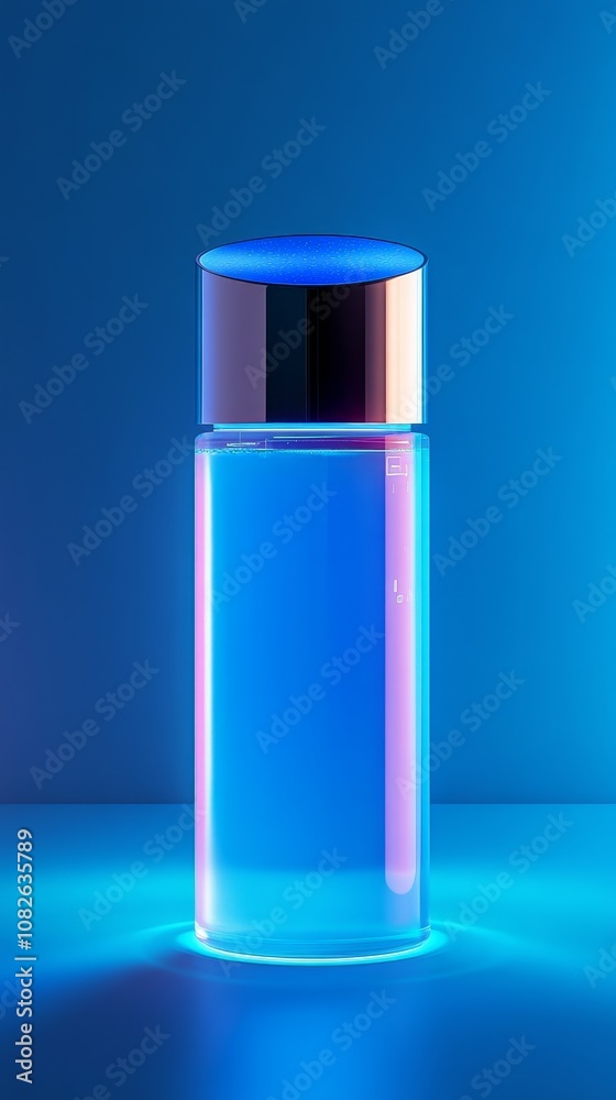 Vibrant Skincare Bottle with Digital Display Design