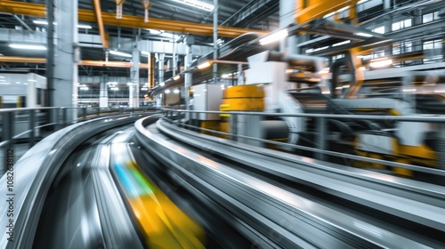 High-speed printing press in an industrial setting