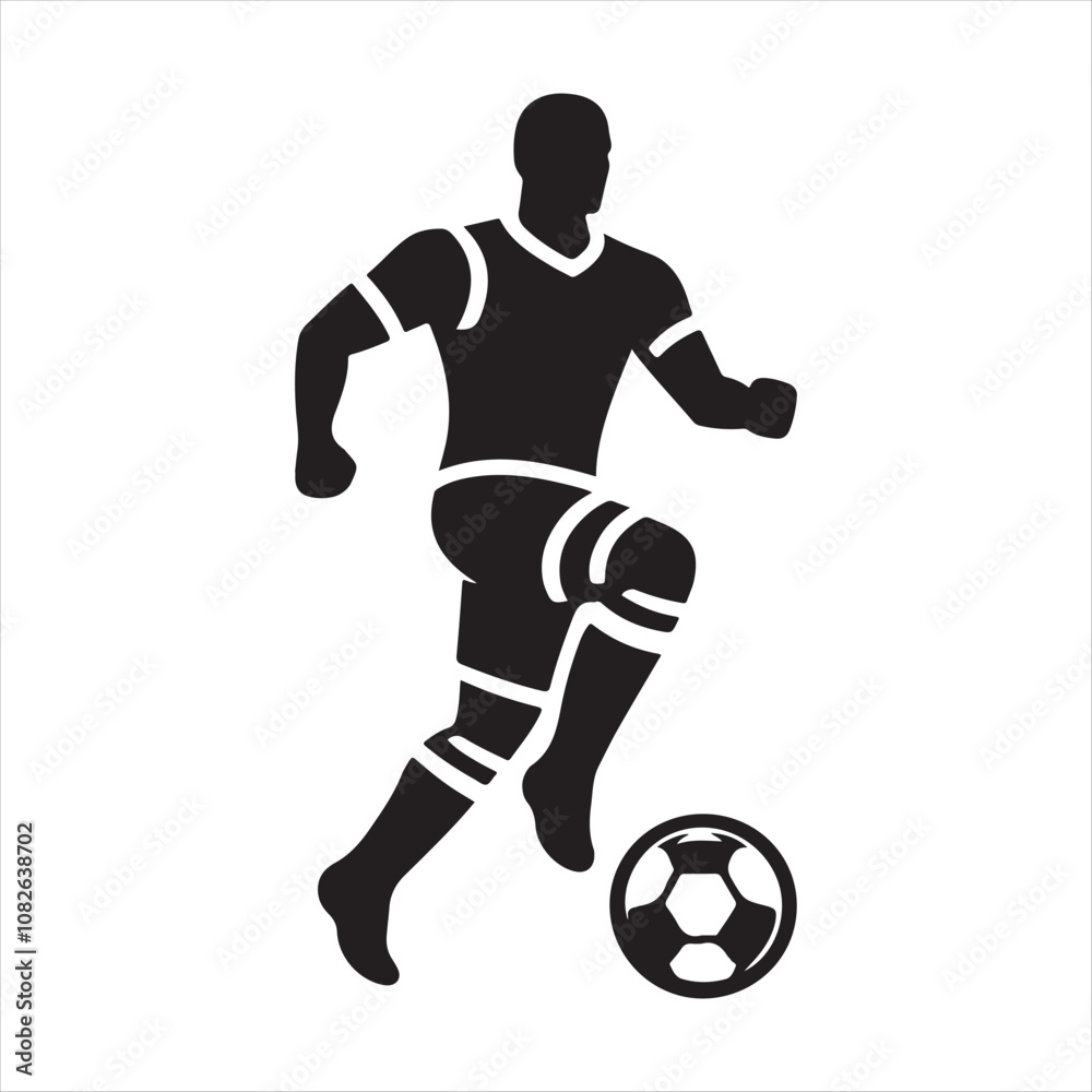 Football player silhouette vector art illustration Football player silhouette vector art illustration