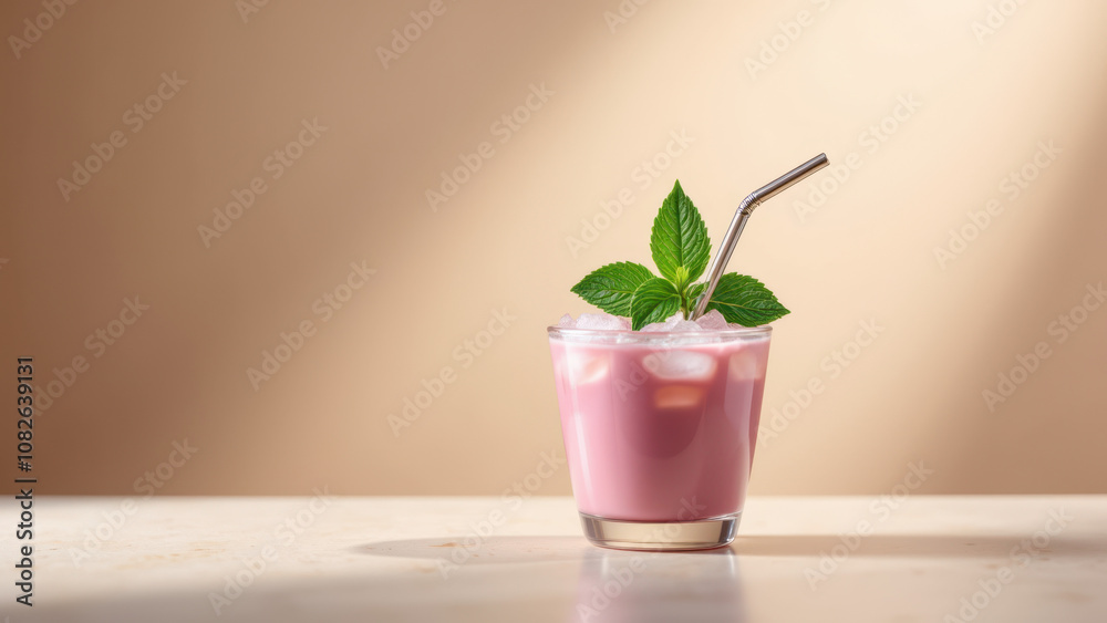 Pink Matcha Drink with Ice Pink Matcha Drink with Ice