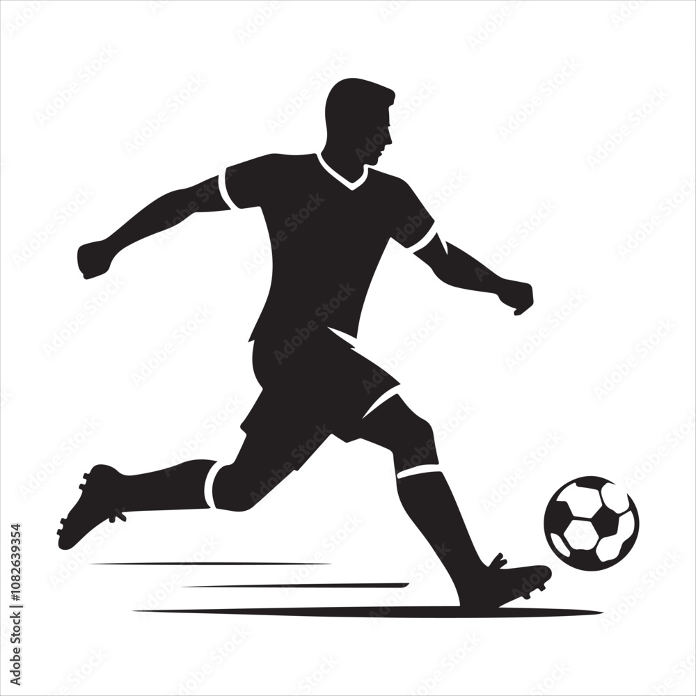 Football player silhouette vector art illustration Football player silhouette vector art illustration