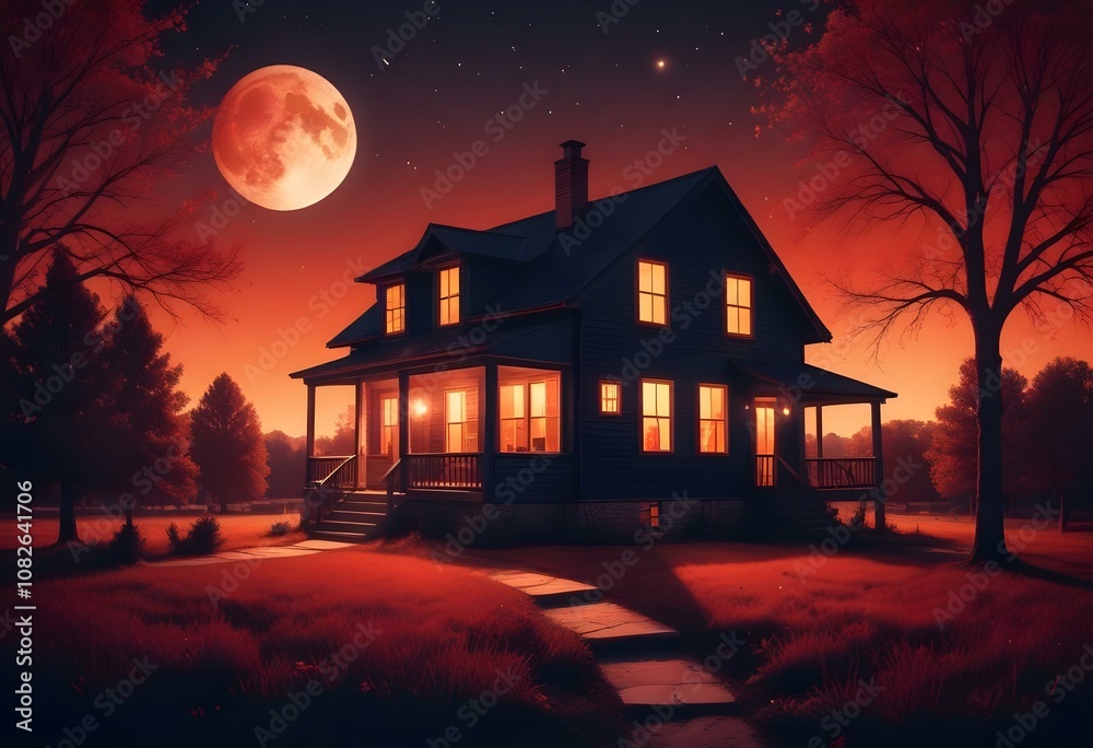 3d Peaceful and Beautiful Home isolated on with different colour of background 3d Peaceful and Beautiful Home isolated on with different colour of background