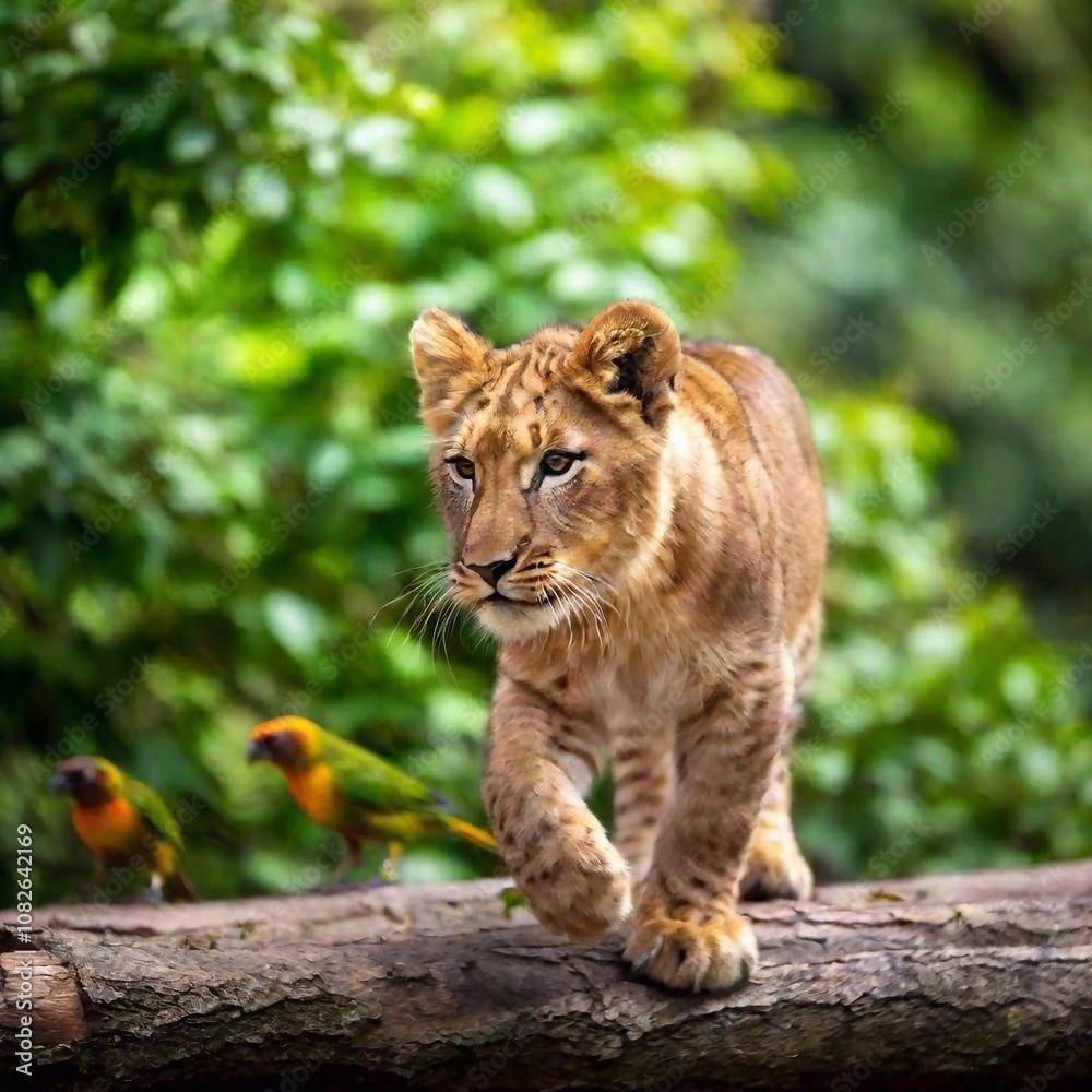 Fototapeta premium beautiful lion in zoo