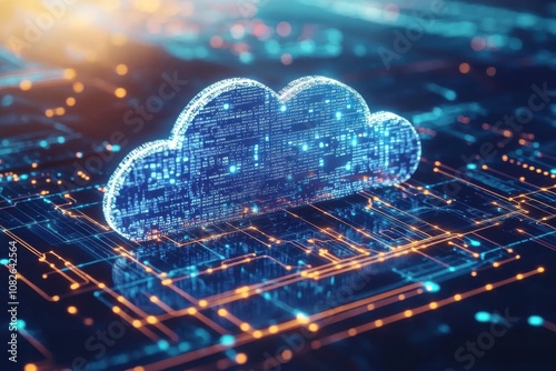 Data transfer cloud technology digital network illustration virtual environment close-up innovation