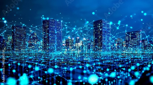 Abstract of modern high tech internet data center room with rows of racks with network and server hardware. , isolated on white background,  , copy space, copy space for text,