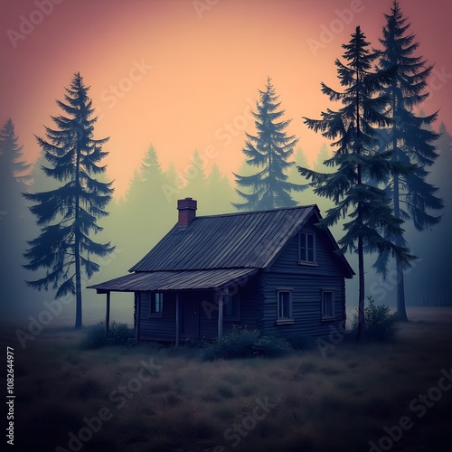 Cozy Cabin in the Misty Forest, Perfect for Escape