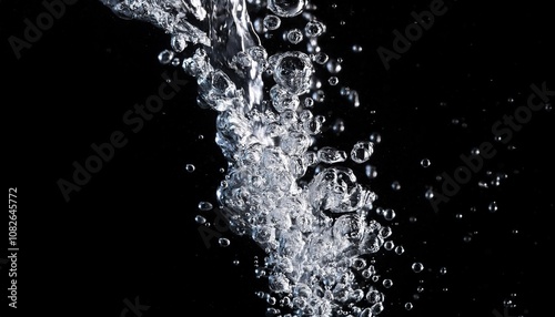 water splash isolated on black