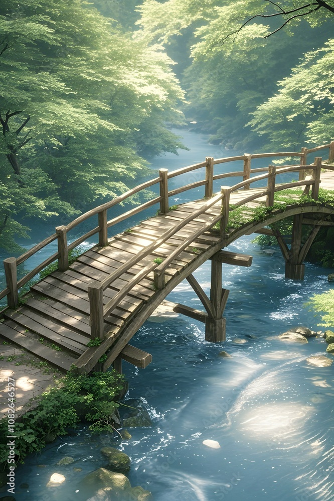 Fototapeta premium wooden bridge over the lake