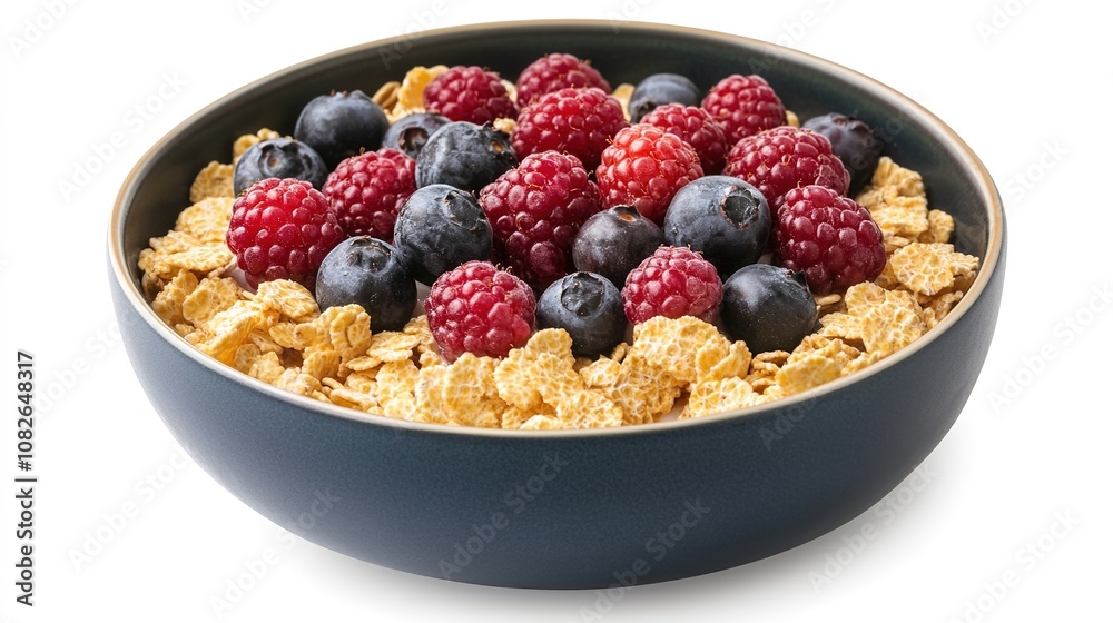 Bowl of cereal with berries, healthy breakfast concept Bowl of cereal with berries, healthy breakfast concept