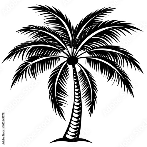 White Background with Coconut Tree Vector Design