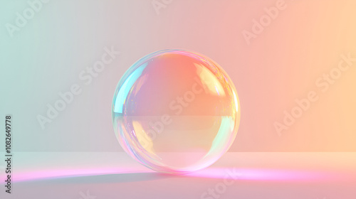 Beautiful transparent soap bubble