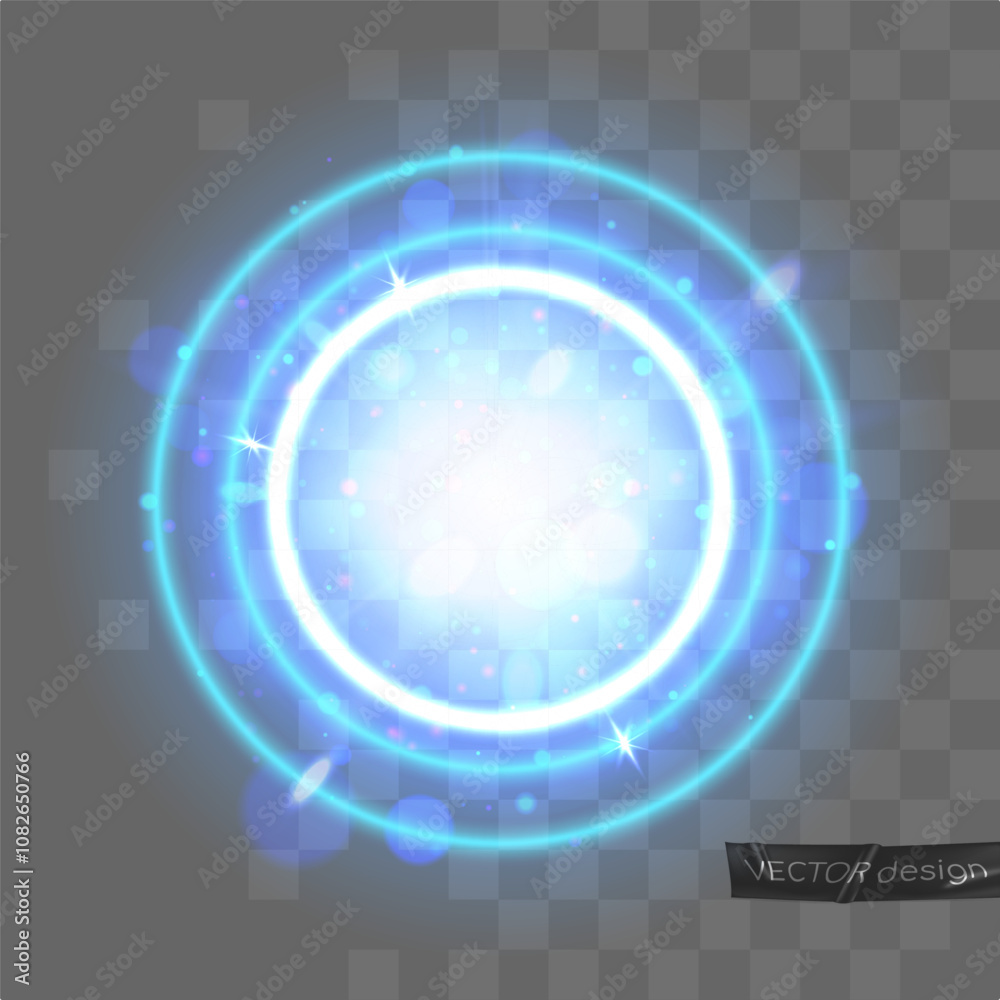 Blue vector firework explosion, bokeh. Vector illustration isolated on transparent background. Abstract Holiday Light Rays. For card, party, design, flyer, poster, banner, web, advertising