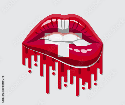 Switzerland Glossy Pride Blood Flag