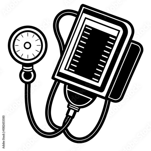 Blood Pressure Monitor on White Background