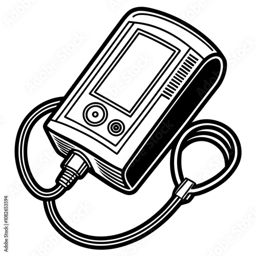 Blood Pressure Monitor on White Background