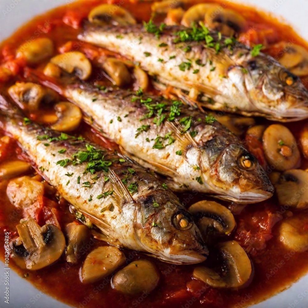 delicious fish with tomato sauce