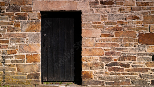 Historic Building with Black Door (Blacksmith House Door)